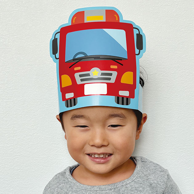 紙製お面 消防車