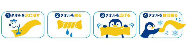 クールタオル　冷やし方