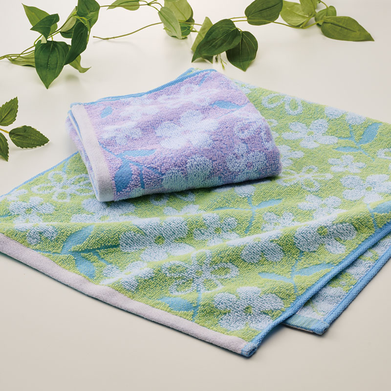 北欧テイストの無撚糸フェイスタオル