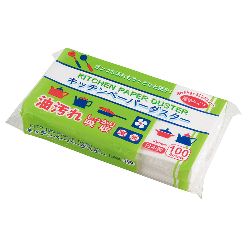 キッチンペーパーダスターで、頑固な汚れもサッとひと拭き！
