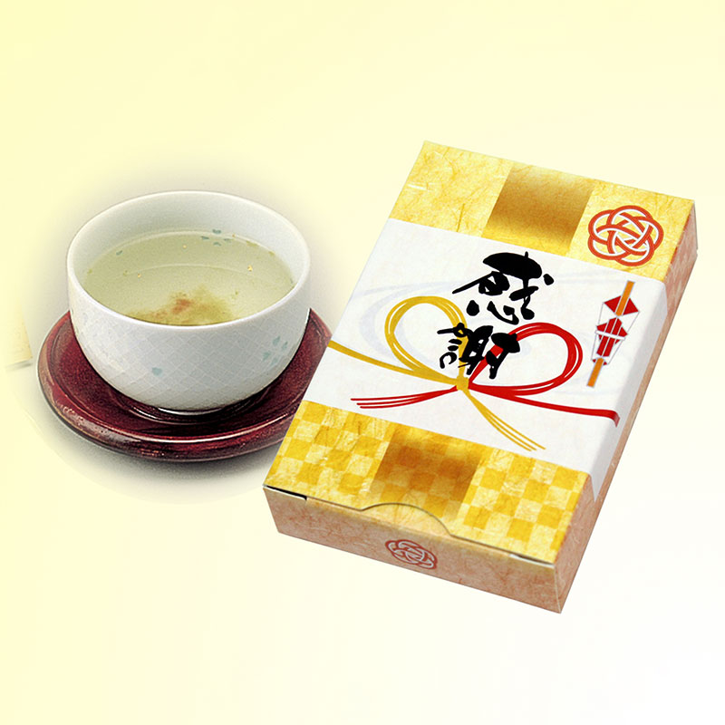 金箔入りの梅昆布茶は印象に残ること間違いなし