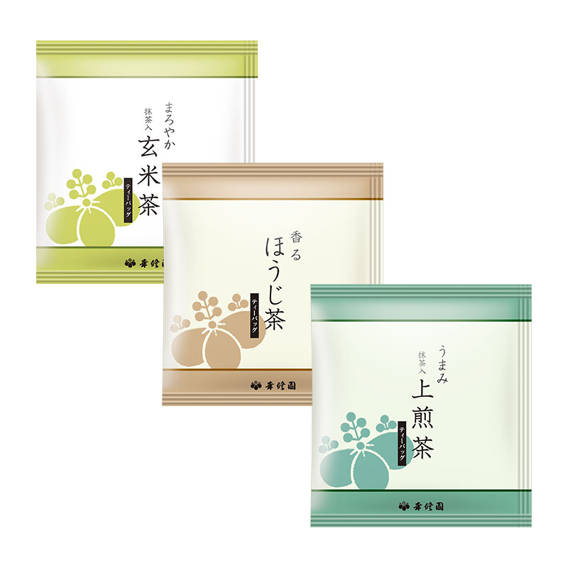 玄米茶・ほうじ茶・上煎茶の３個セットです