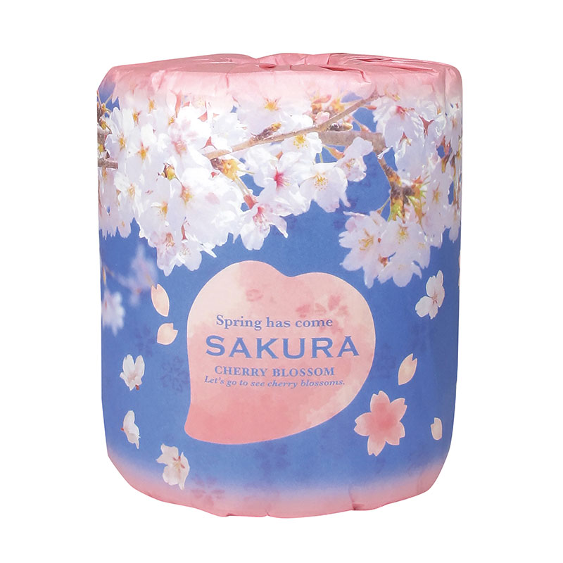 華やかな桜パッケージのトイレットロール