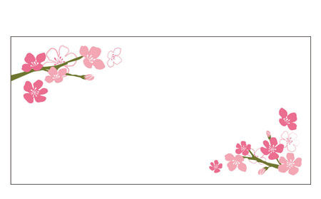 ギフトシール 桜デザイン（四角／約42.3×86.4mm）